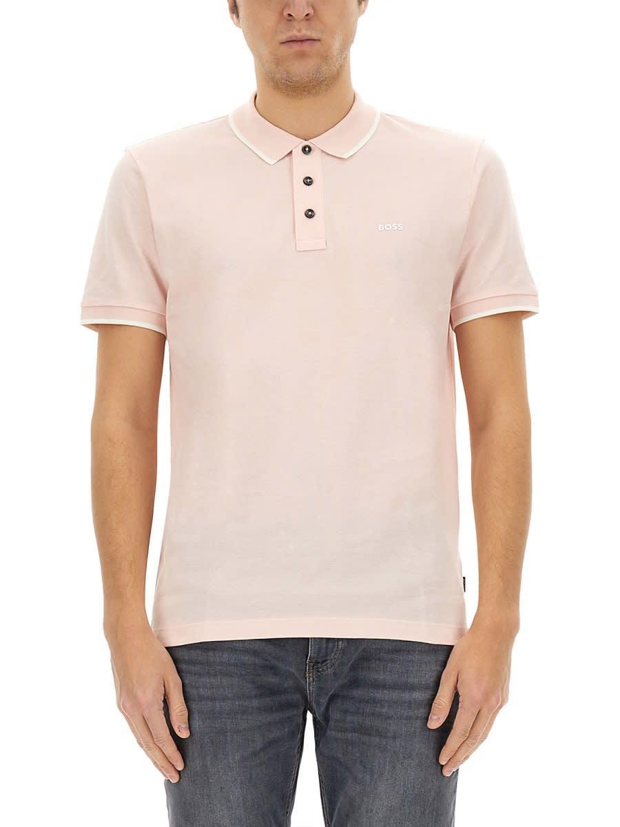 HUGO BOSS Cotton Polo In Pink Product Image