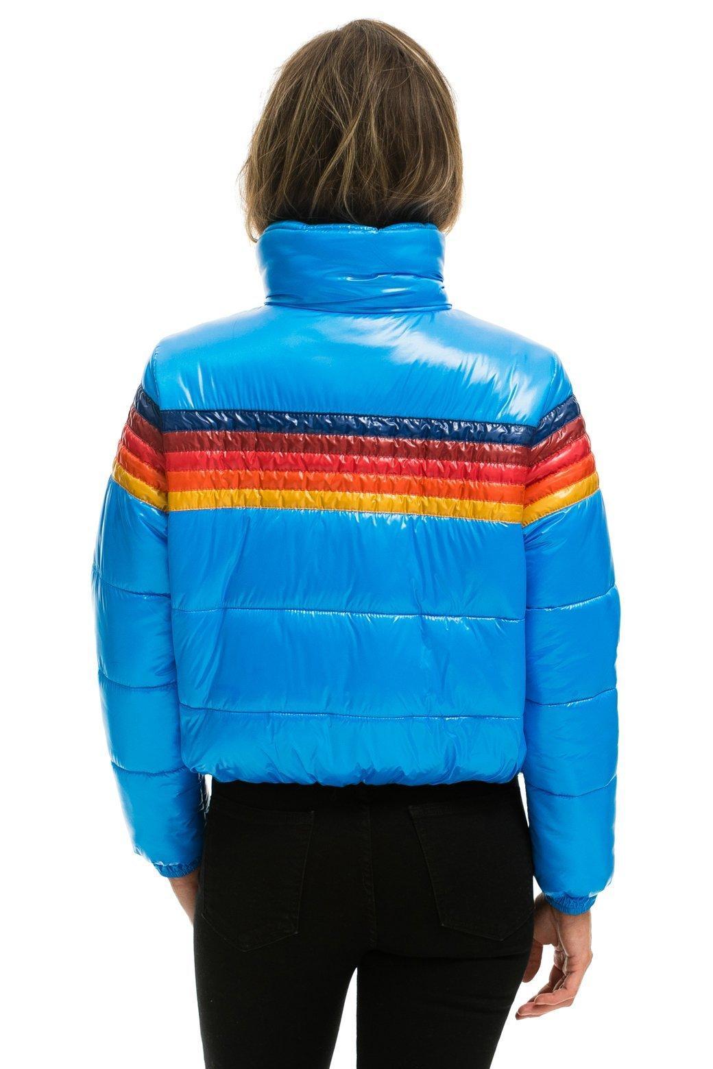 5 STRIPE LUXE APRES PUFFER JACKET - GLOSSY BLUE Female Product Image