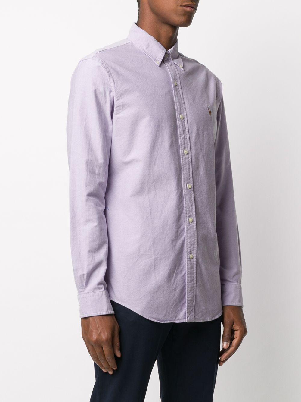 logo embroidered button-down shirt Product Image