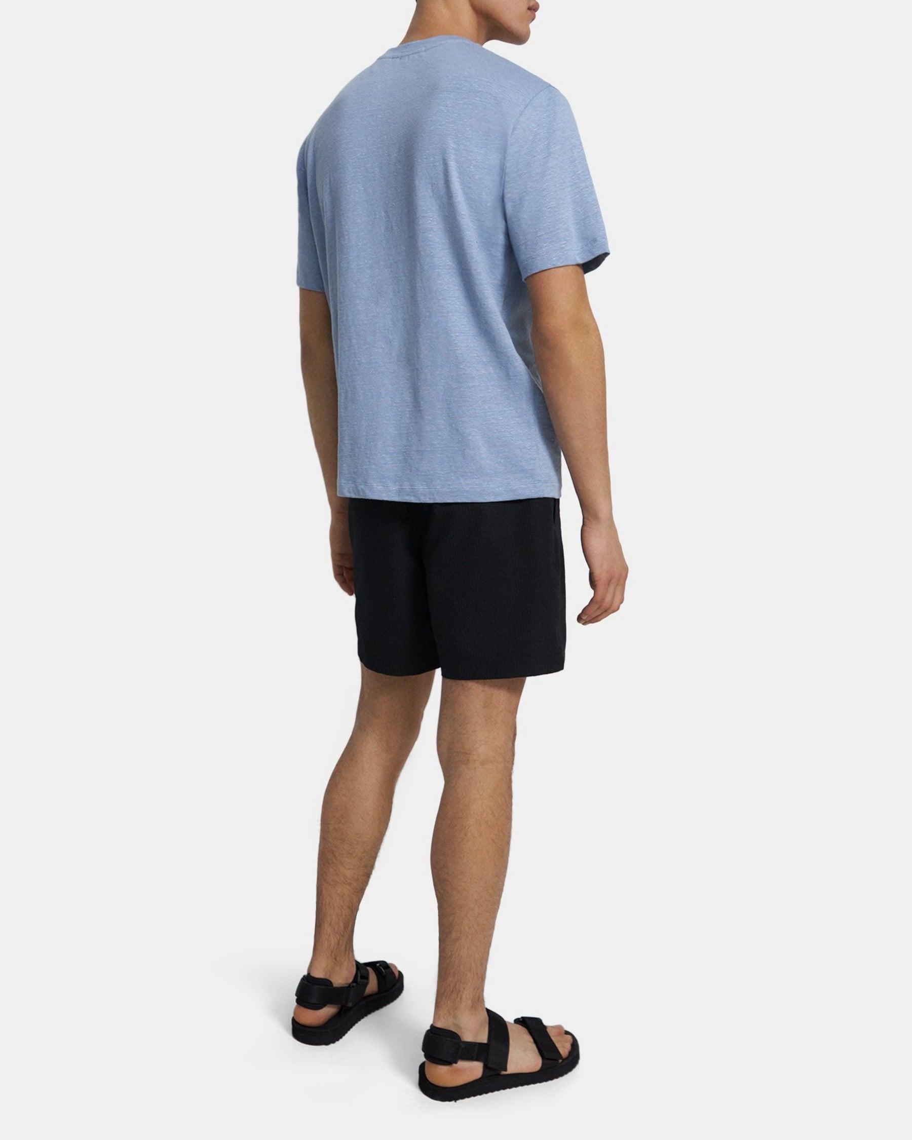 Short-Sleeve Tee in Stretch Linen Product Image