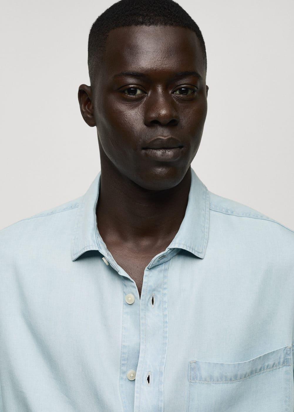 Regular-fit 100% Tencel shirt - Men | MANGO USA Product Image