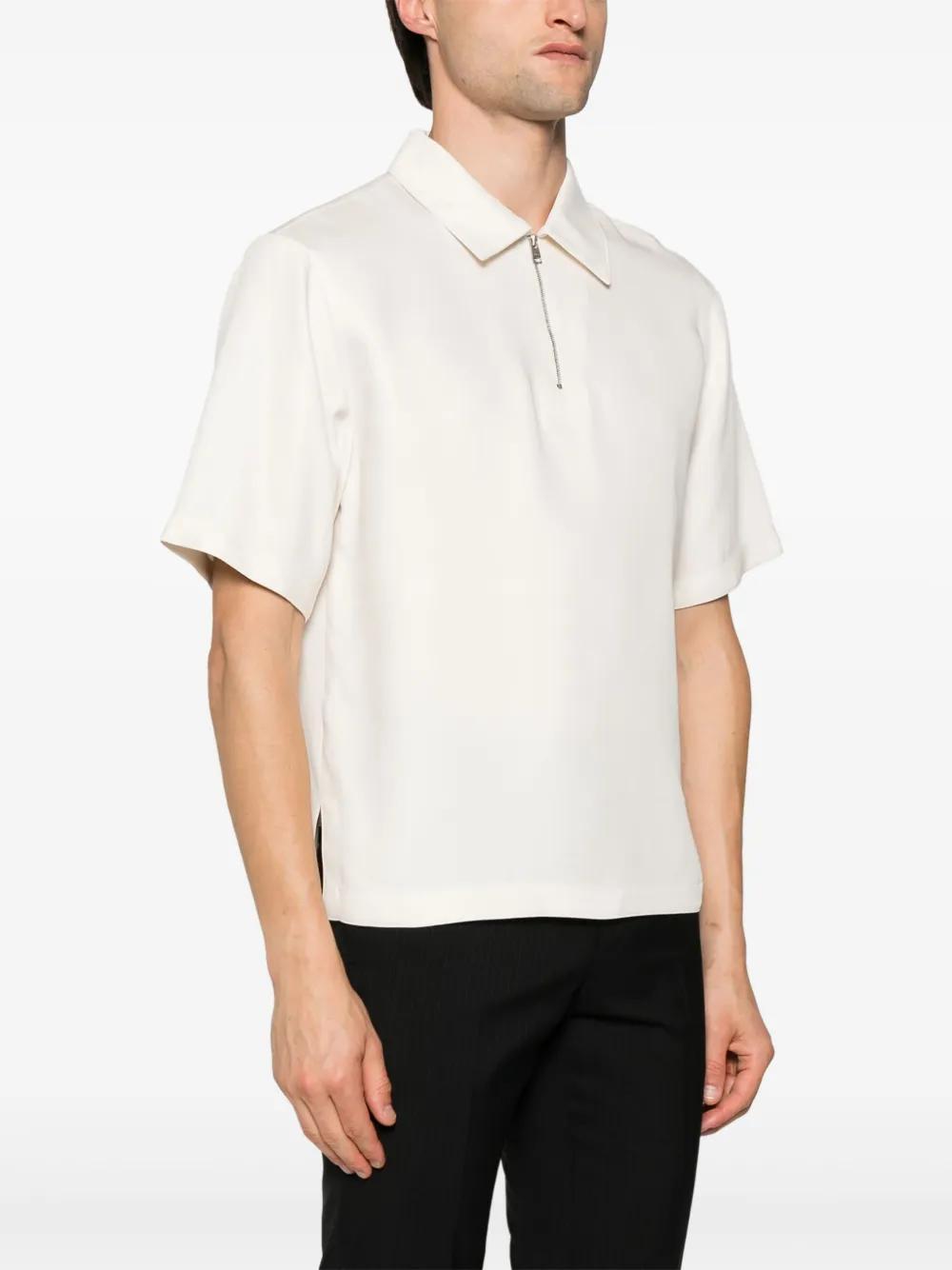 zip-up polo shirt Product Image