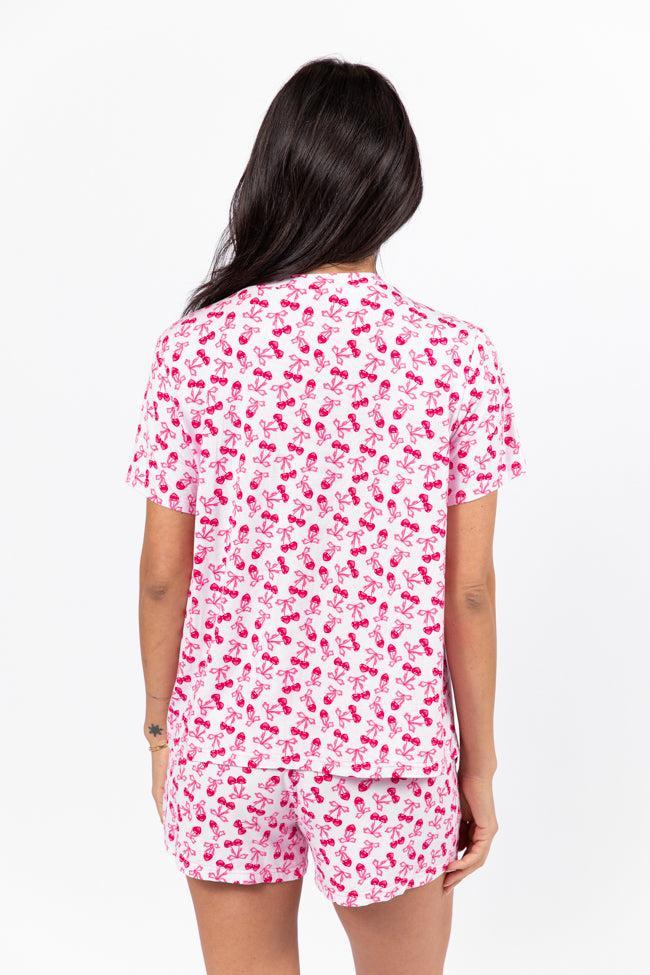 Over the Moon Cherry Hearts Pajama Top FINAL SALE Product Image