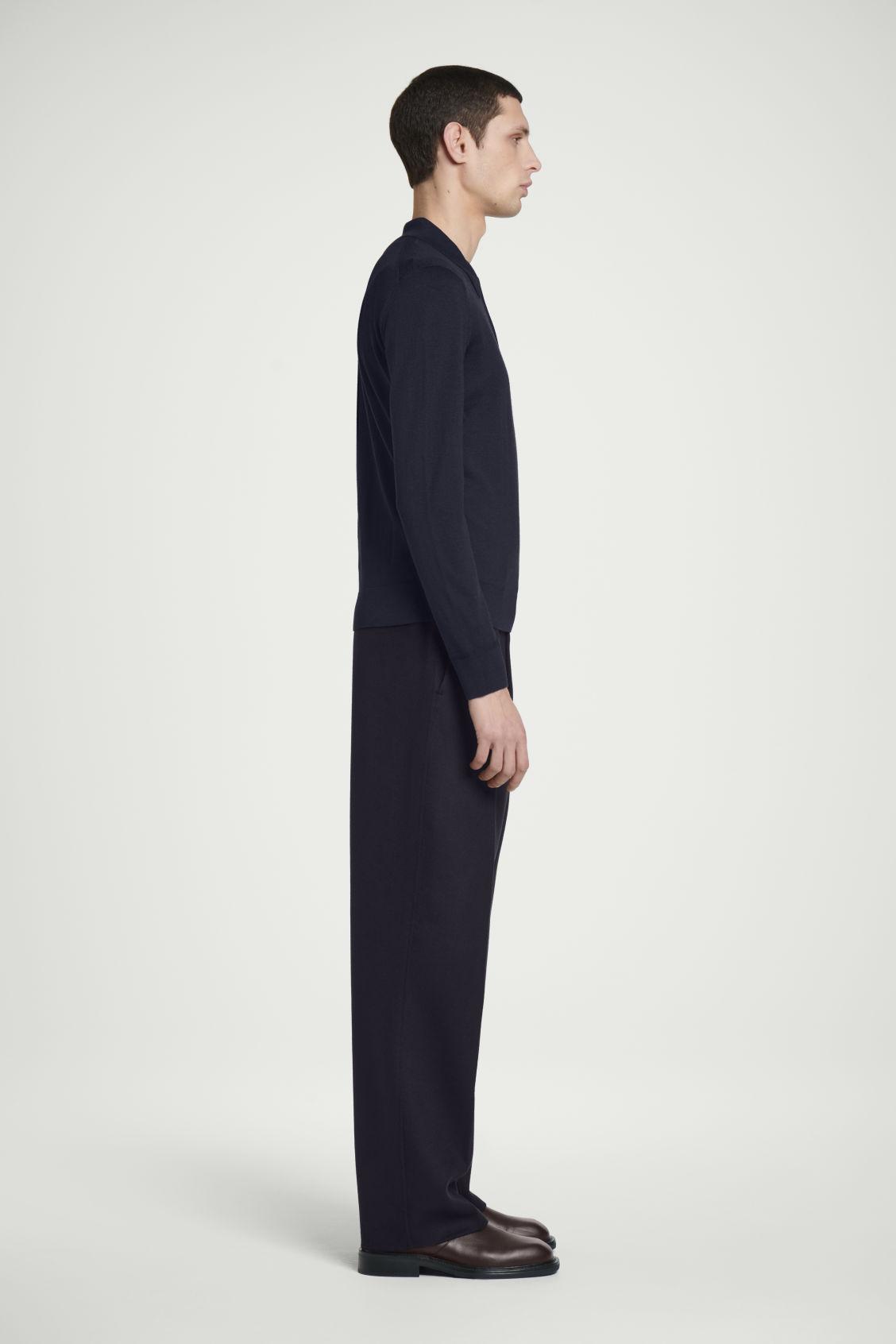 MERINO WOOL HALF-ZIP POLO SHIRT Product Image