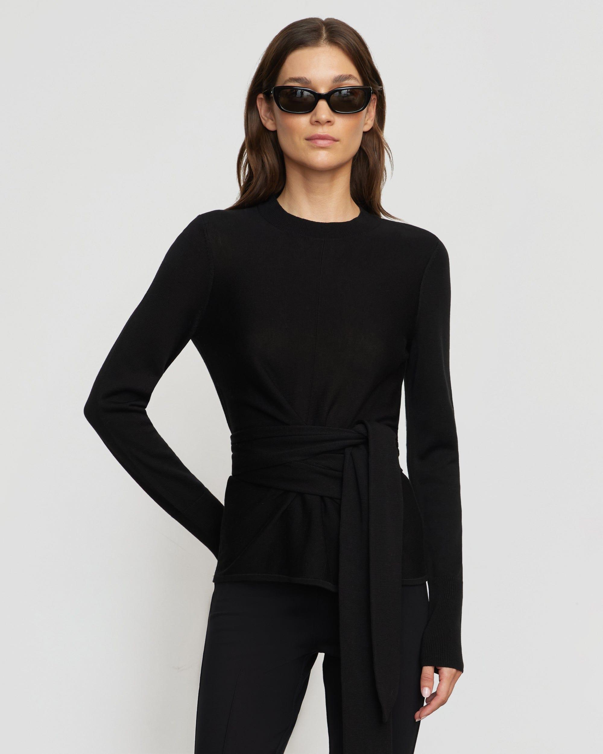 Robin Tie-Front Tencel-Wool Sweater Product Image