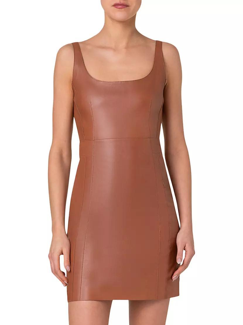 Leather Sleeveless Minidress Product Image