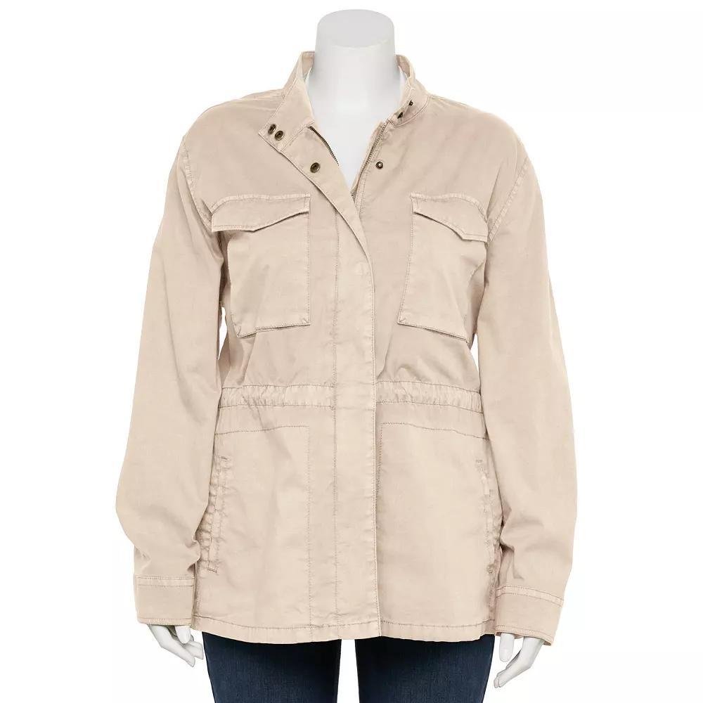 Plus Size Sonoma Goods For Life® Patch Pocket Utility Jacket, Women's, Size: 0X, Manolo Green Product Image