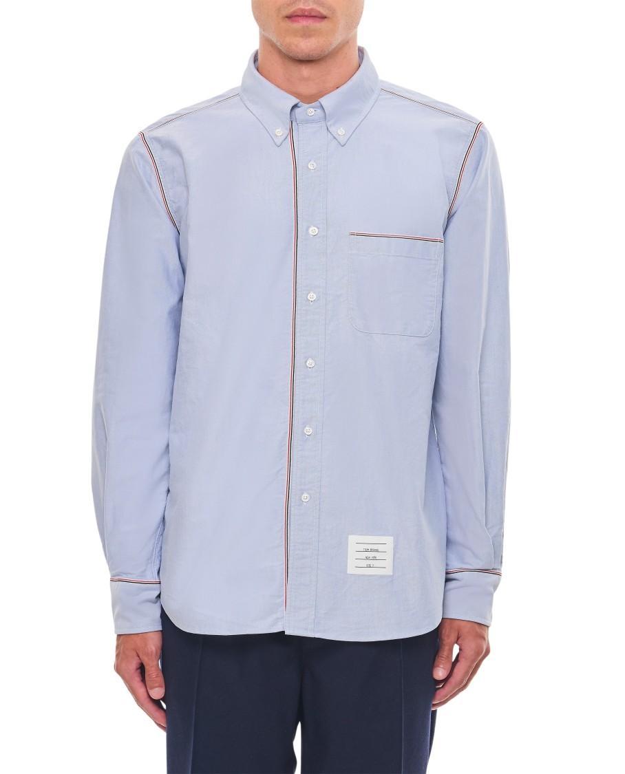 THOM BROWNE Classic Fit Cotton Button-down Shirt In Light Blue Product Image