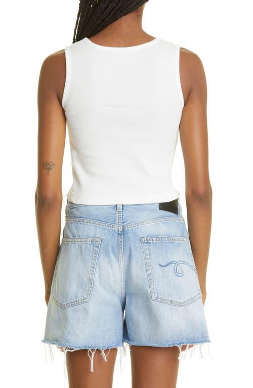 R13 Women's Distressed Cotton Tank in Ecru at Nordstrom, Size Large Product Image