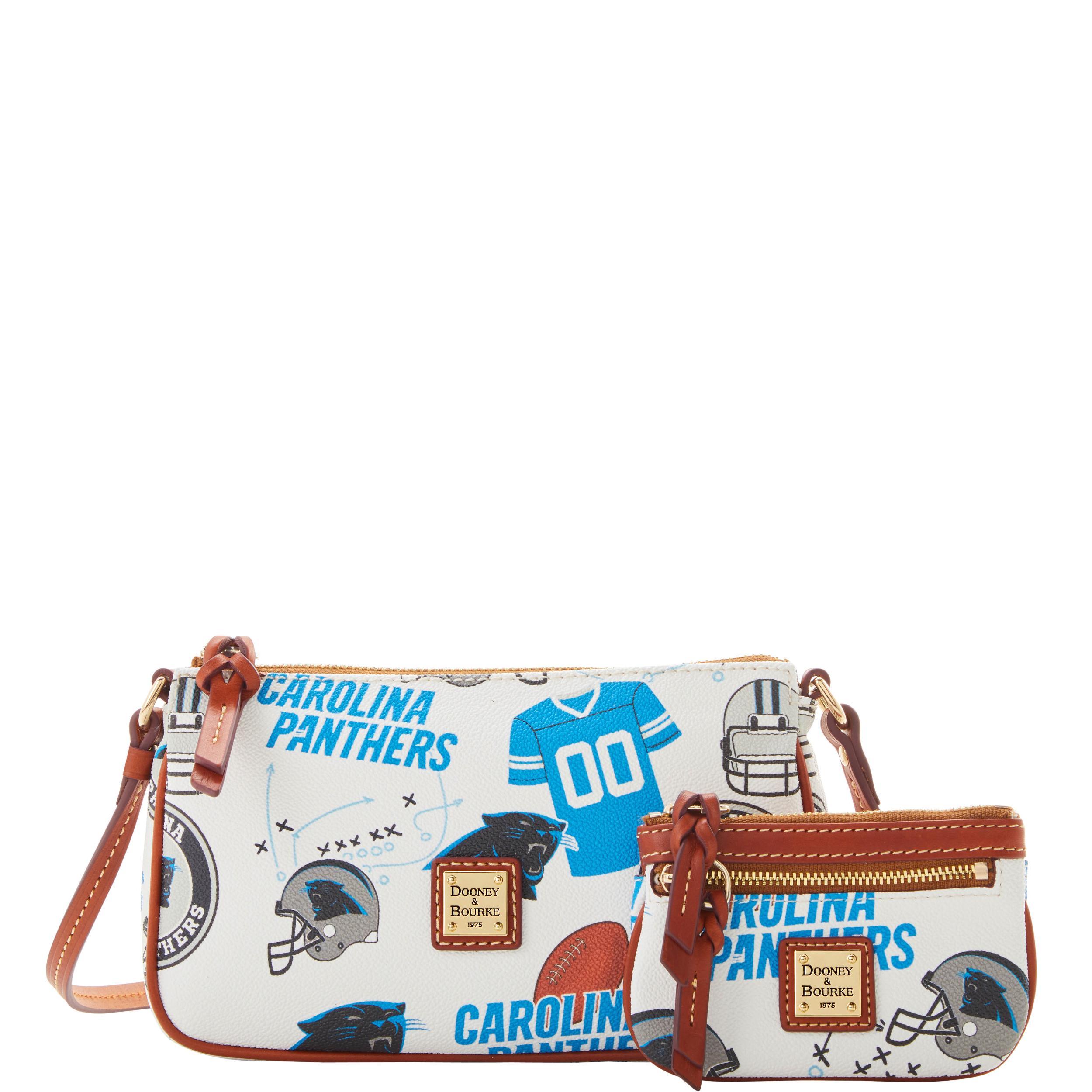 Dooney & Bourke Womens NFL Panthers Lexi Coated Cotton Crossbody Sm Coin Case Bag in White Multi Product Image