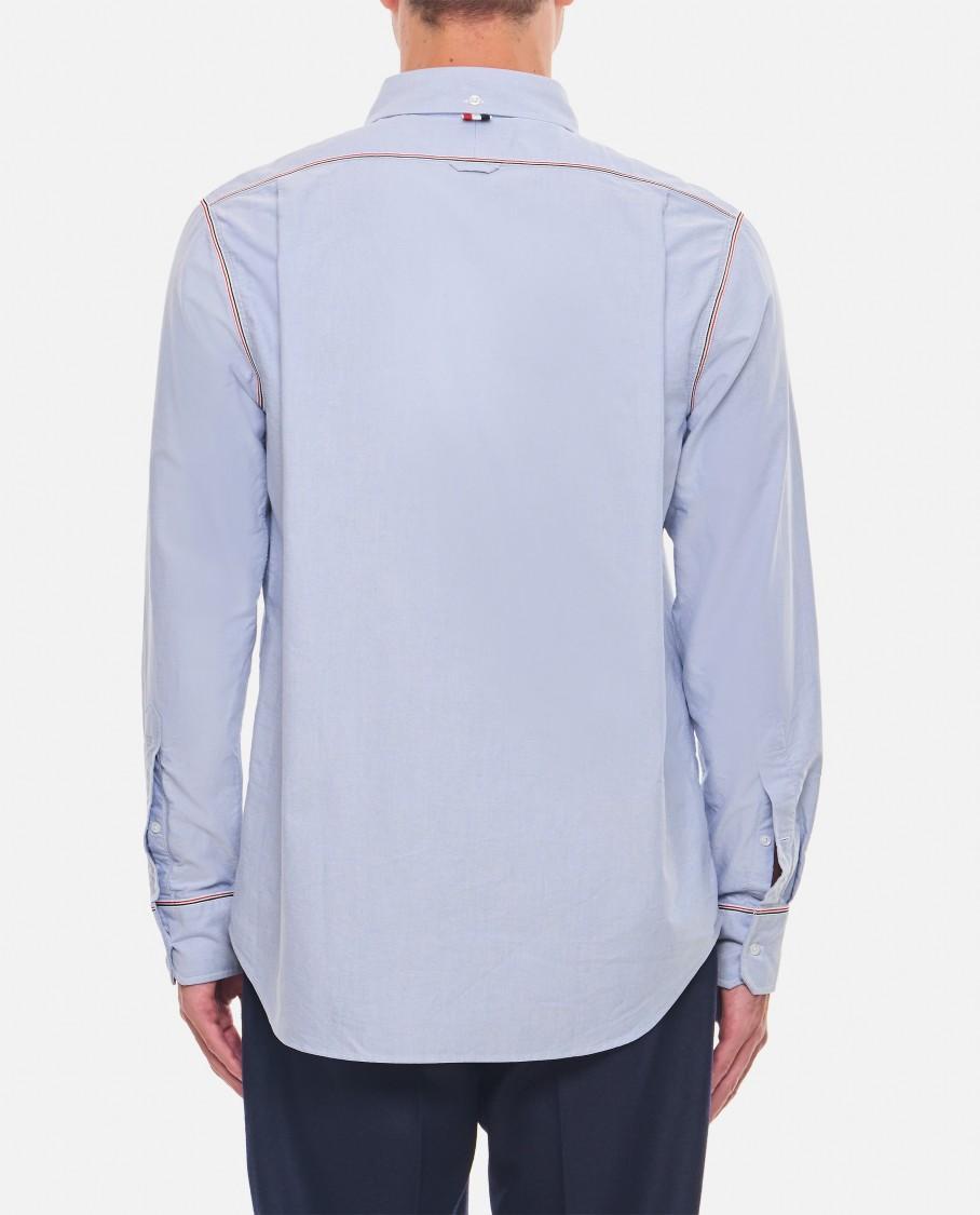 THOM BROWNE Classic Fit Cotton Button-down Shirt In Light Blue Product Image