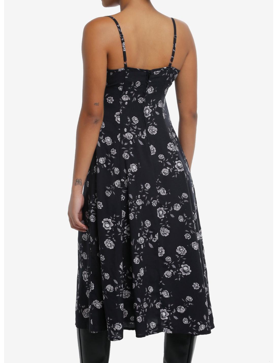 Thorn & Fable Skull Flowers Midi Dress Product Image