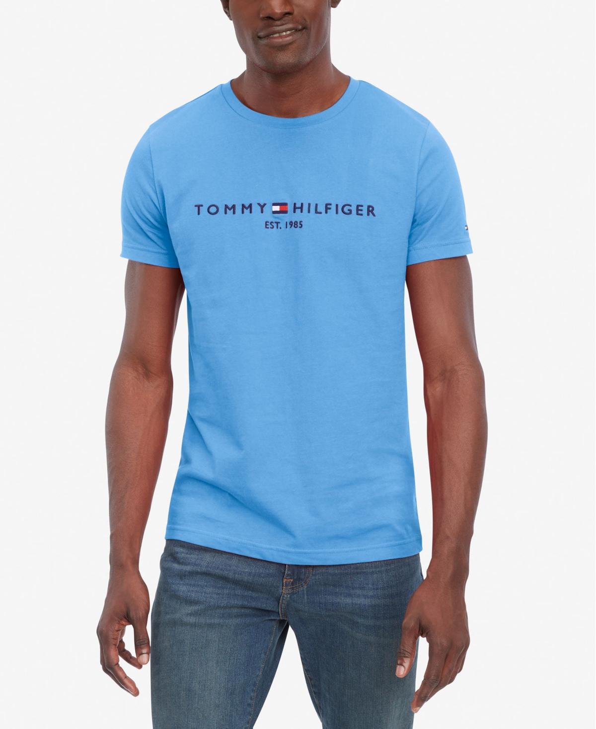Tommy Hilfiger Mens Embroidered Logo Slim-Fit Crewneck T-Shirt Product Image