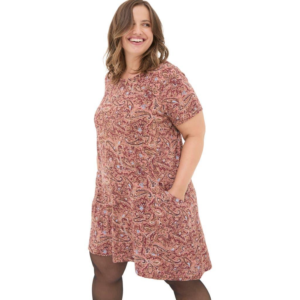 FatFace Women's Plus Size Simone Wild Paisley Jersey Dress in Dusky Pink at Nordstrom, Size 16 Product Image