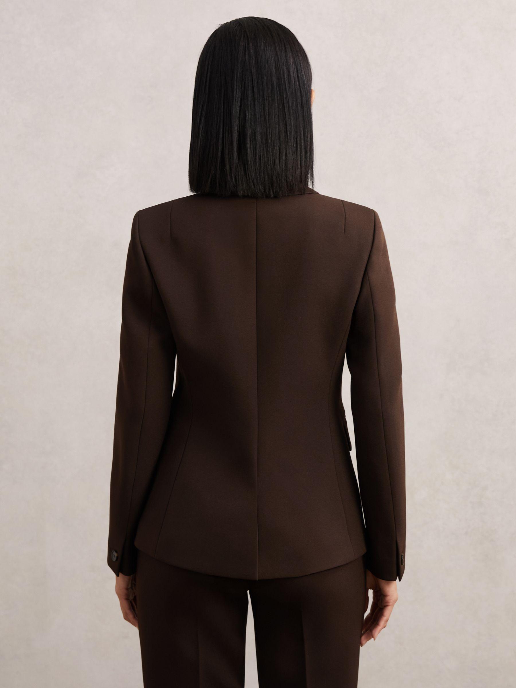 Petite Double-Breasted Suit Blazer in Chocolate Brown Product Image