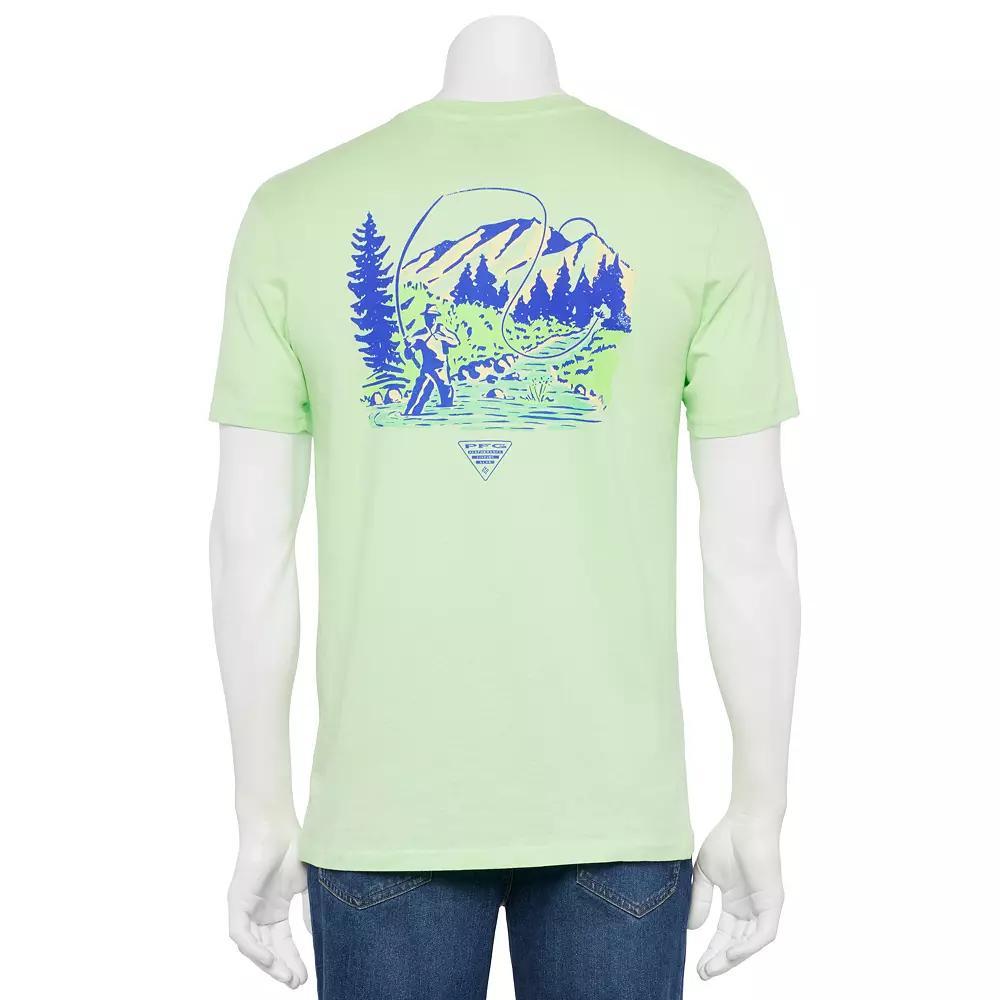 Men's Columbia PFG Short Sleeve Back Graphic Tee, Size: Large, Green Product Image