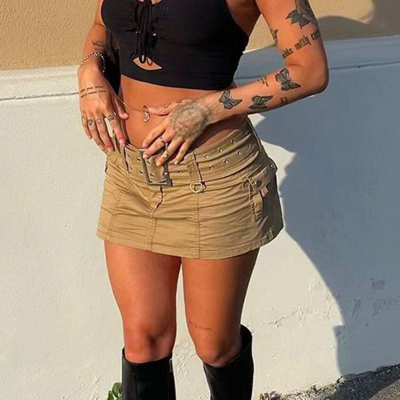 High-Waist Pocket Mini Cargo Skirt Product Image