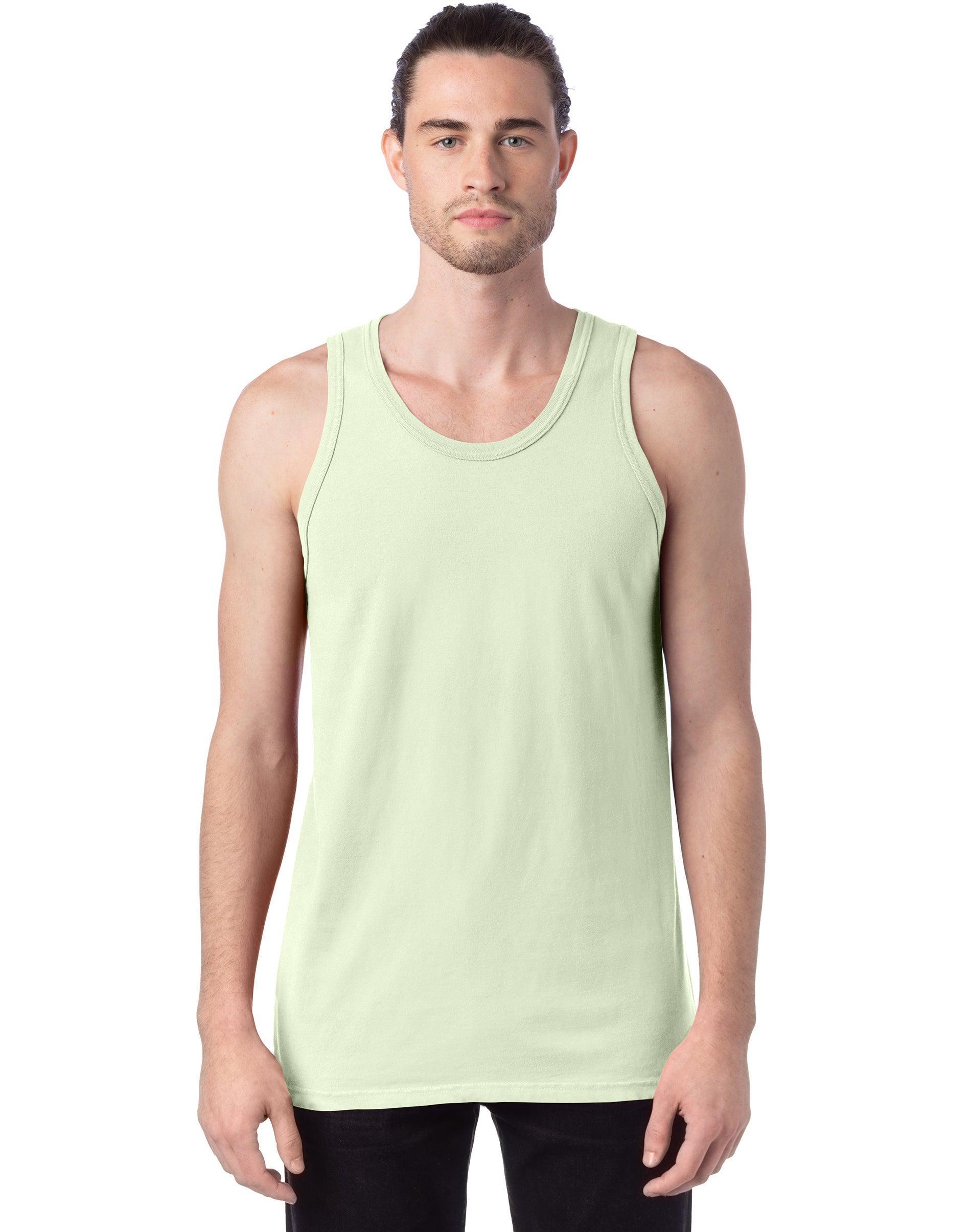 Hanes Mens Garment Dyed Tank Black M Product Image