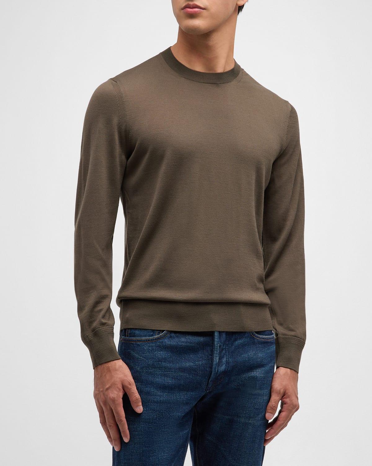 Mens Fine-Gauge Wool Sweater Product Image