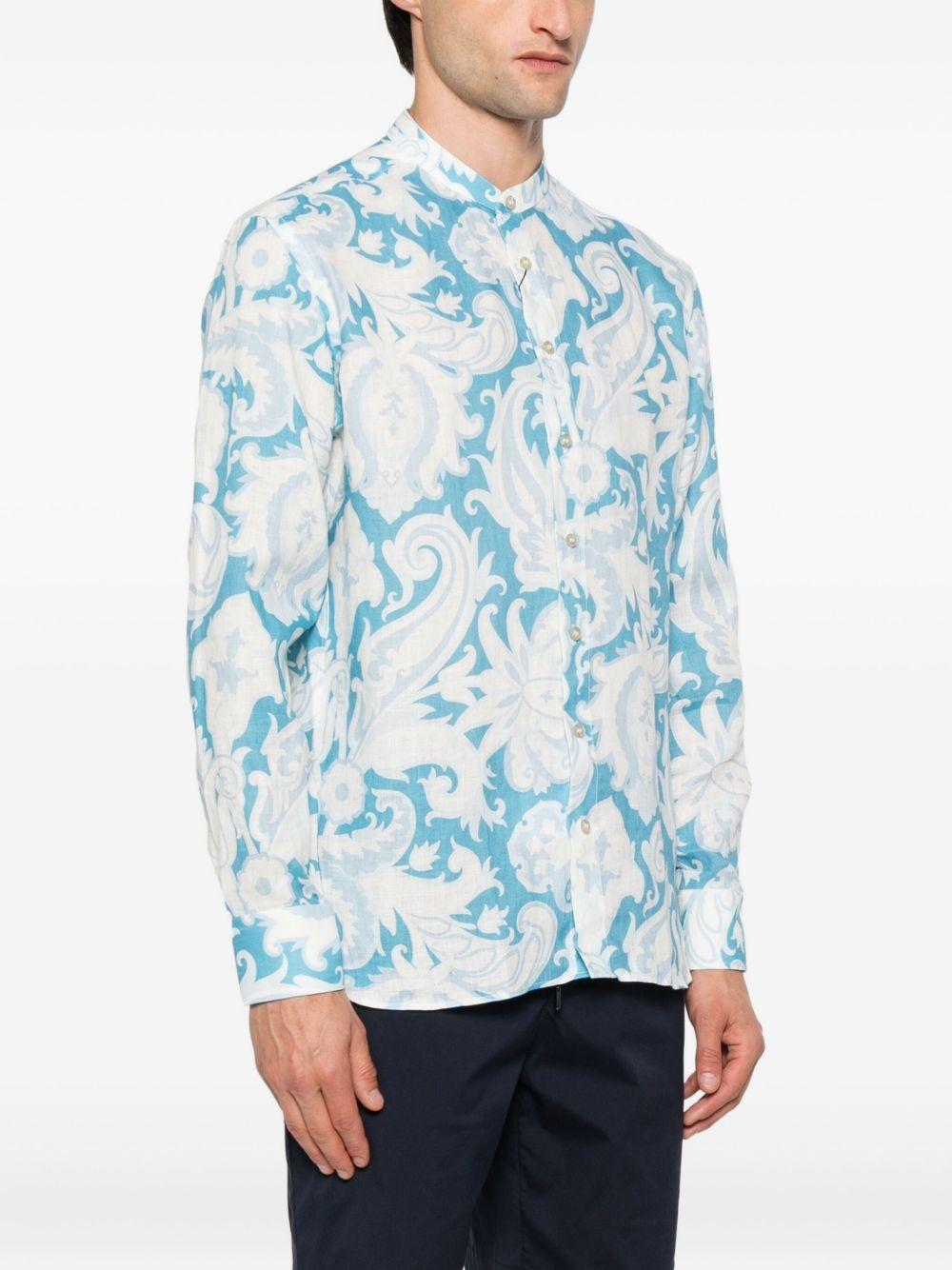 paisley-print linen shirt Product Image