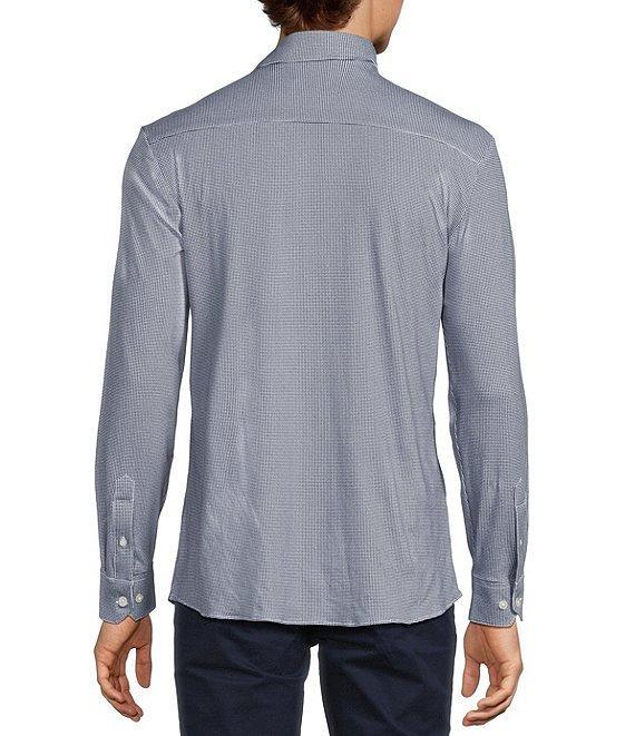Hart Schaffner Marx State Street Essentials Long Sleeve Houndstooth Albini Knit 4Flex Coat Front Shirt Product Image