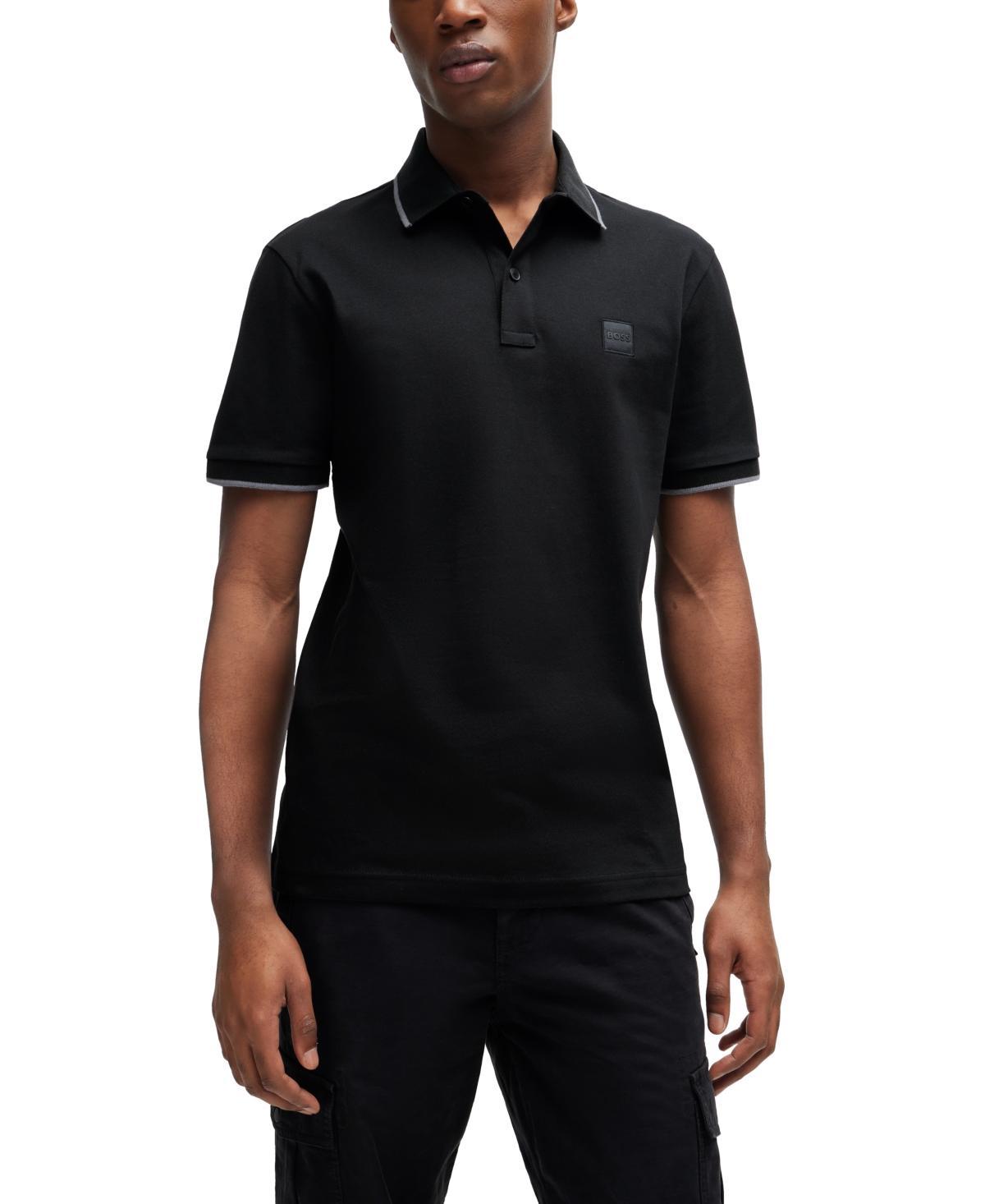 Mens Slim-Fit Polo Shirt in Washed Stretch-Cotton Pique Product Image