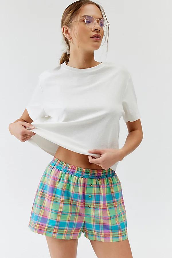 Urban Renewal Remnants Made In LA Button Front Pattern Boxer Short Womens at Urban Outfitters Product Image