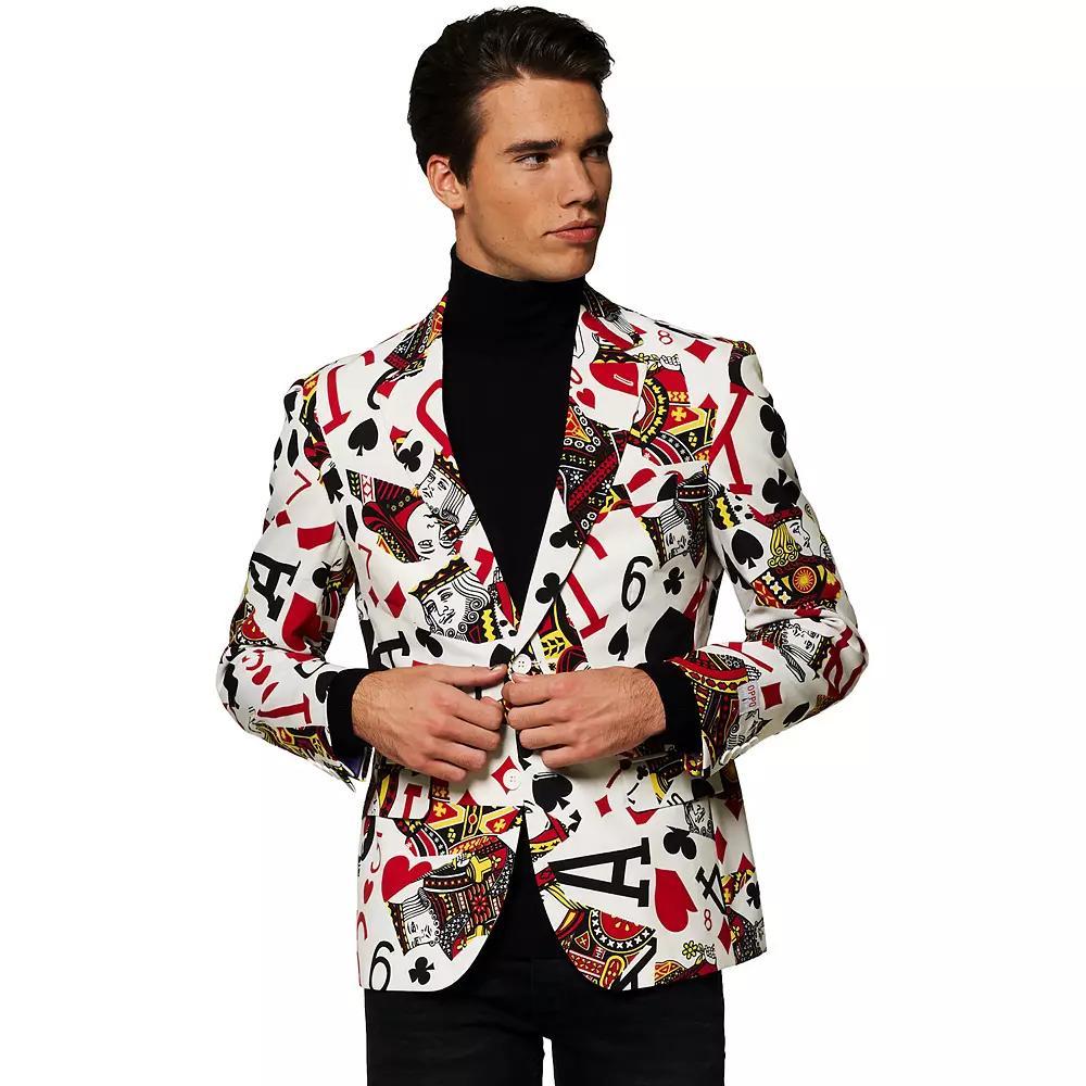 Men's OppoSuits Slim-Fit King of Clubs Poker Cards Blazer, Size: 46 - Regular, Multi Product Image