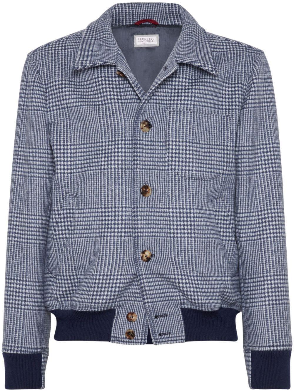 BRUNELLO CUCINELLI Checked Shirt Jacket In Blau Product Image