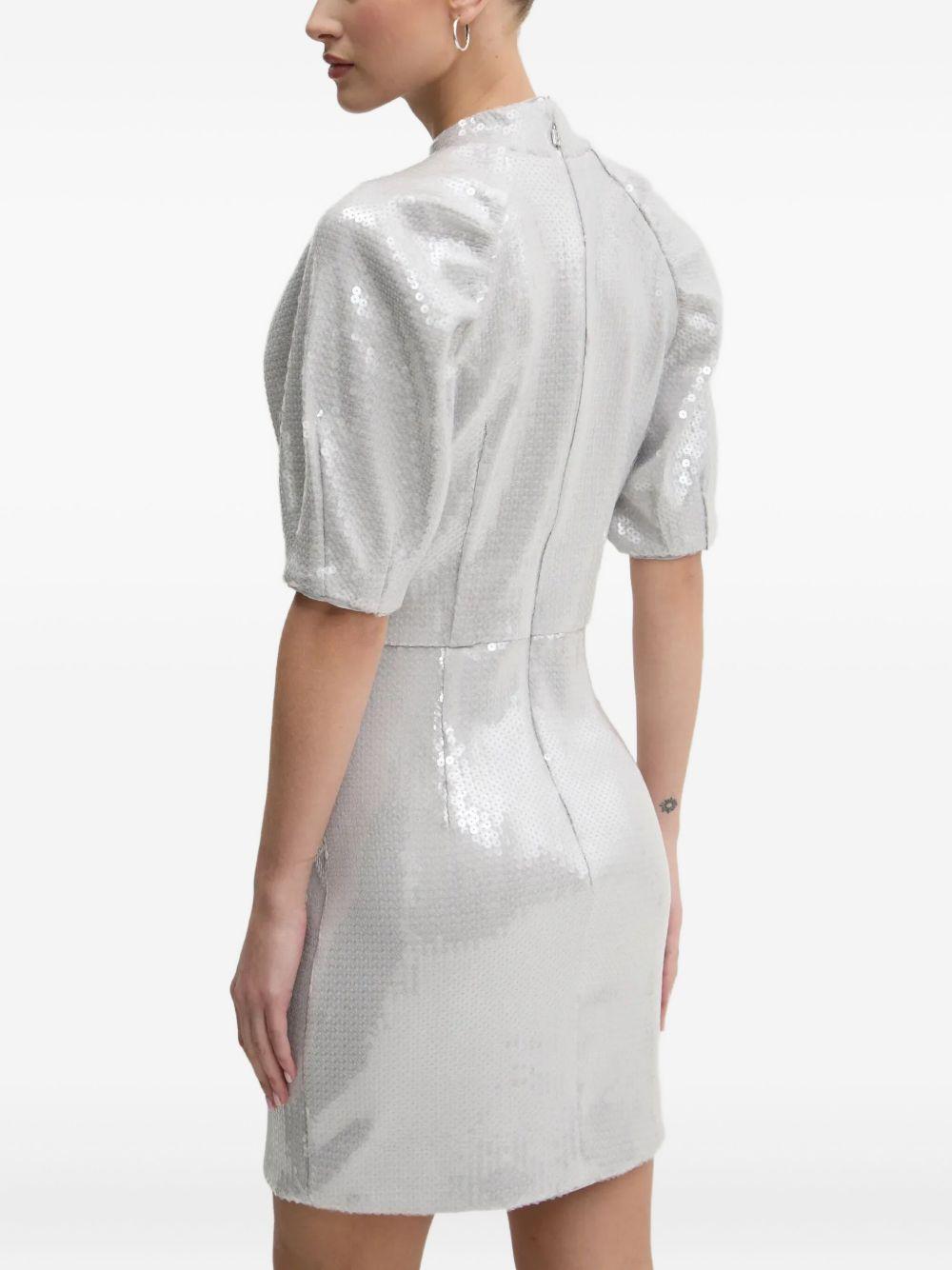 puff-sleeve sequinned dress Product Image