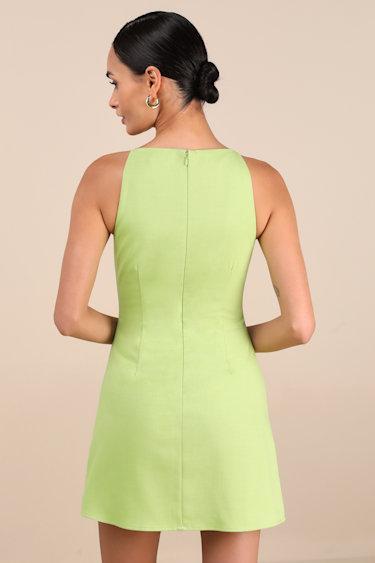 Chic Ease Lime Green Sleeveless Mini Dress Product Image