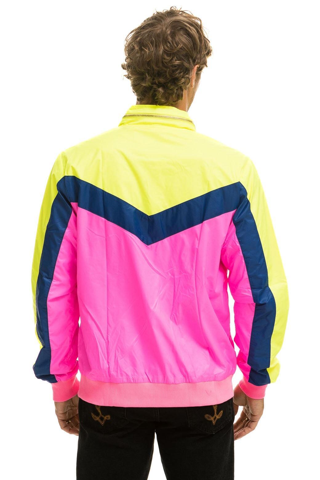 MEN'S WINDBREAKER JACKET - NEON PINK Male Product Image