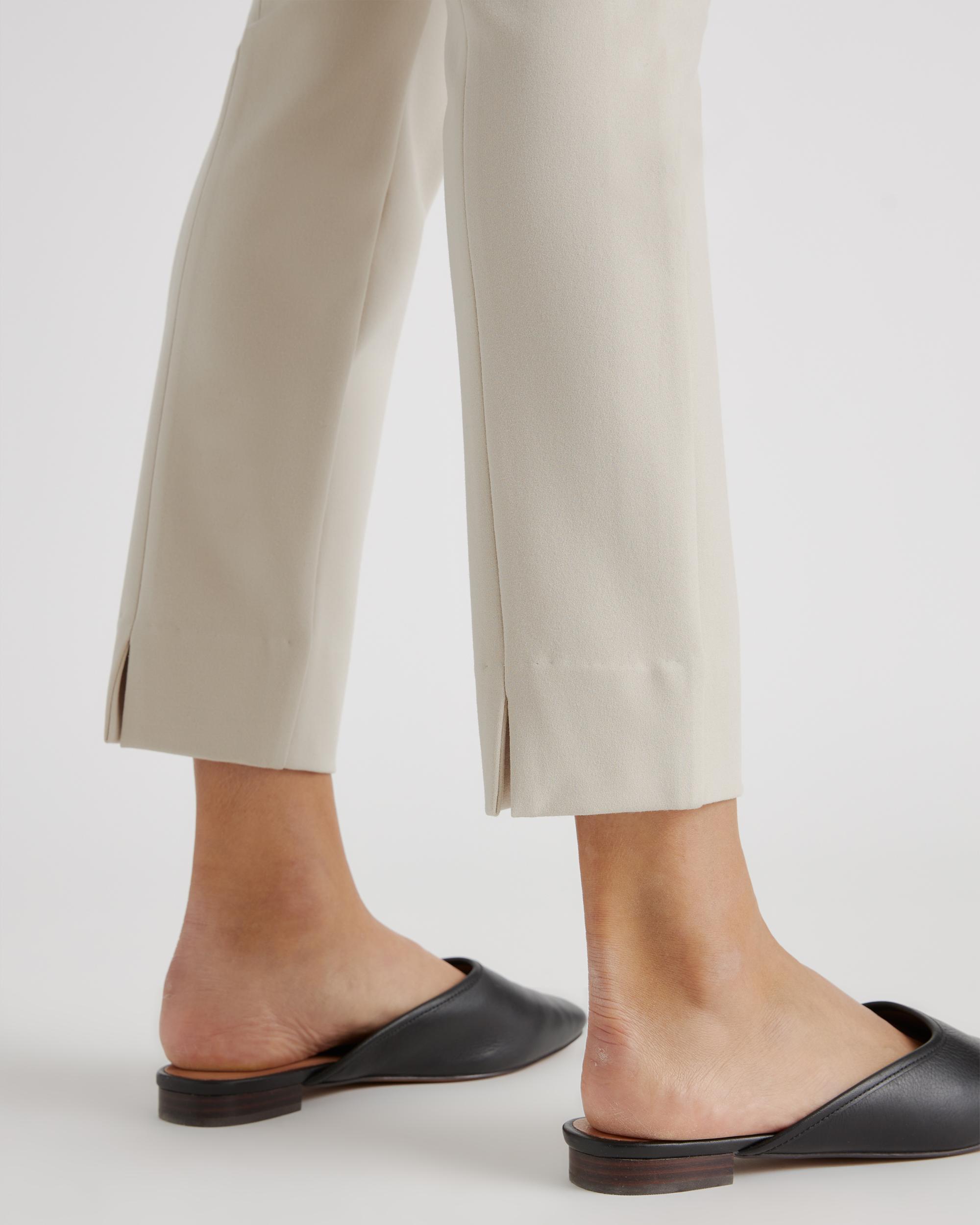 Quince | Women's Ultra-Stretch Ponte Pintuck Ankle Pants Rayon Product Image