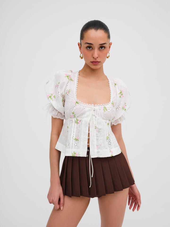 Medici Crop Top — White Product Image