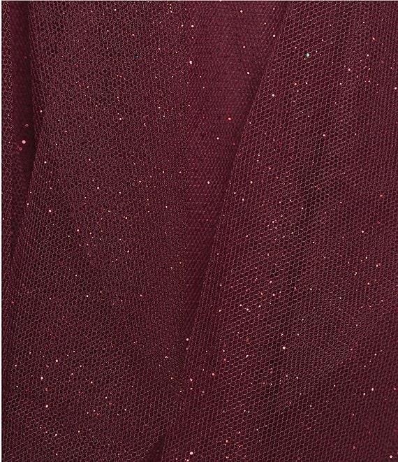Pear Culture Glitter Mesh Cutout Corkscrew Hi-Low Dress Product Image