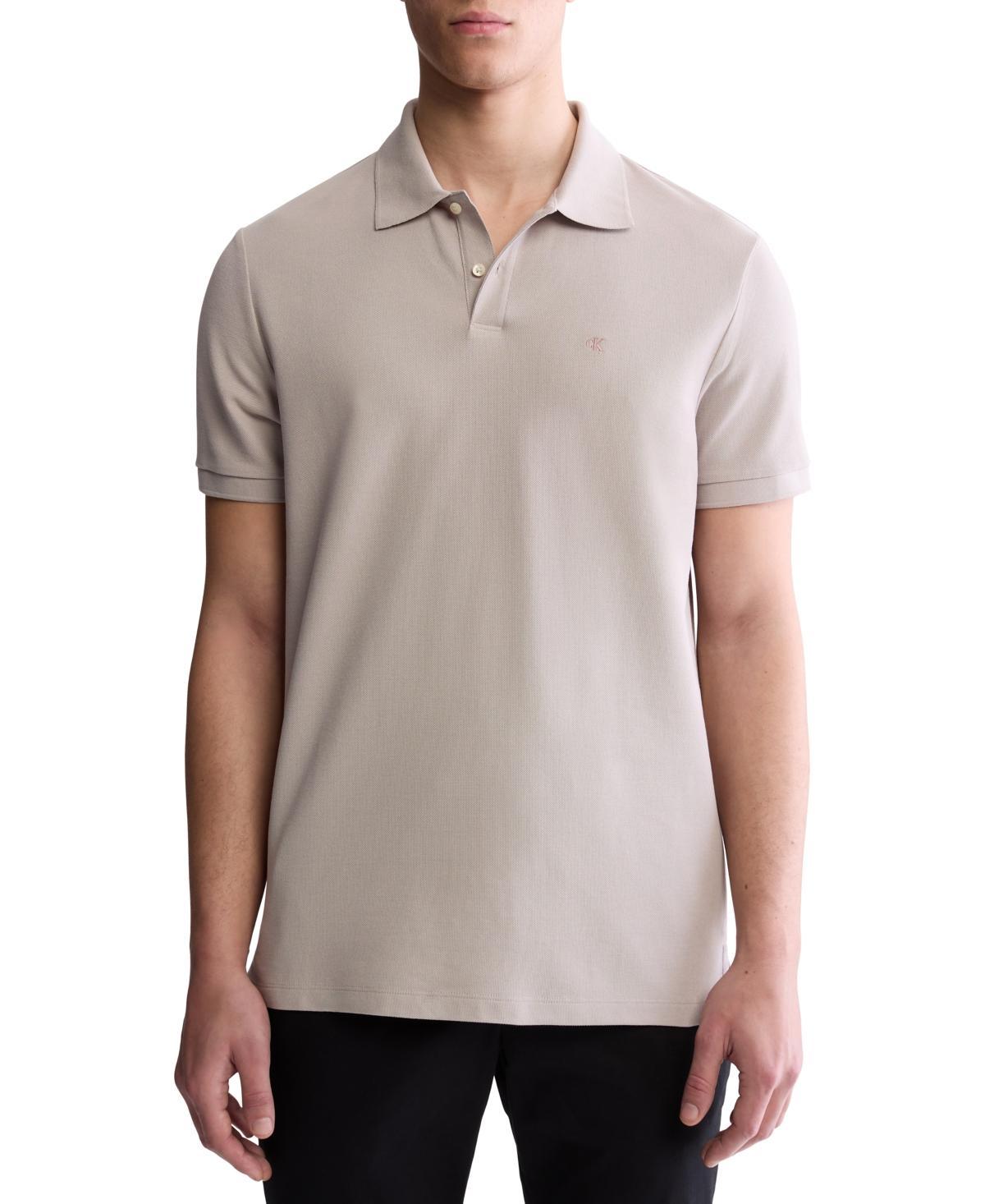 Calvin Klein Mens Refined Pique Polo Shirt - Black - XXL Product Image
