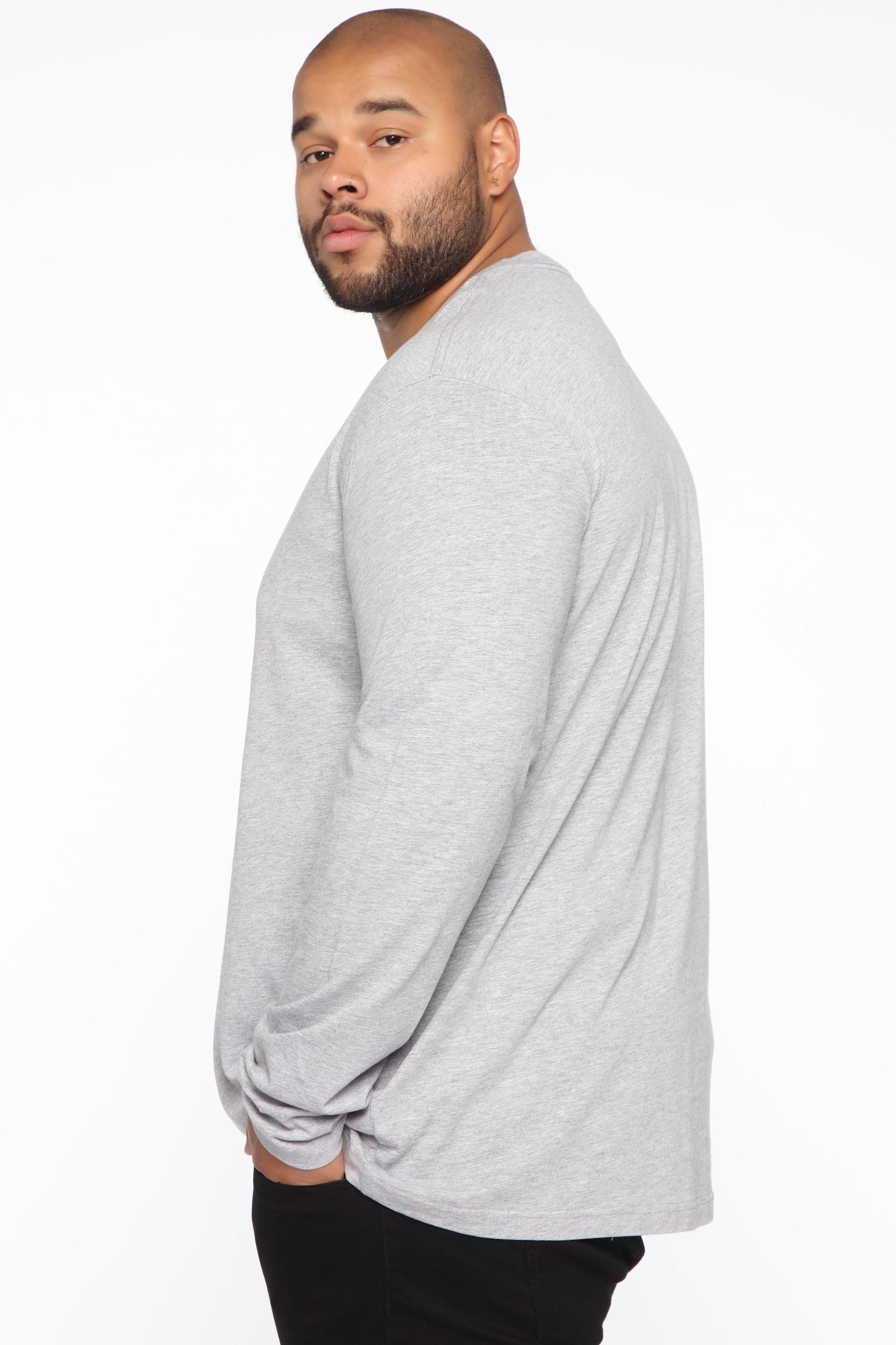 Essential Long Sleeve Crew Tee - Grey Product Image