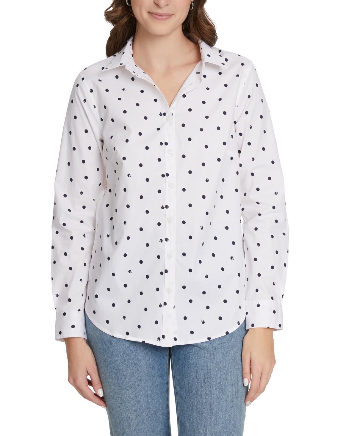 Gloria Vanderbilt Womens Amanda Long-Sleeve Fitted Shirt Product Image