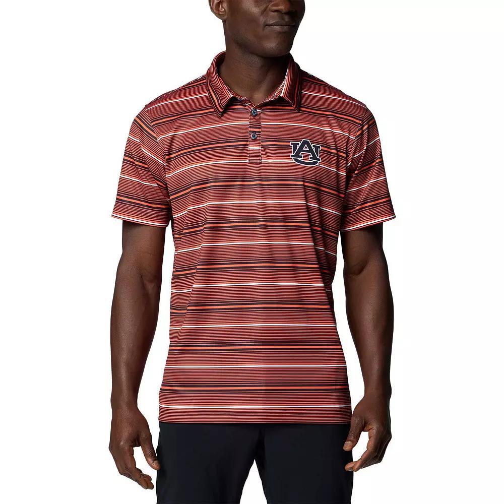 Men's Columbia Orange Auburn Tigers PFG Super Terminal Tackle�� Omni-Shade�� Stripe Polo, Size: Medium Product Image