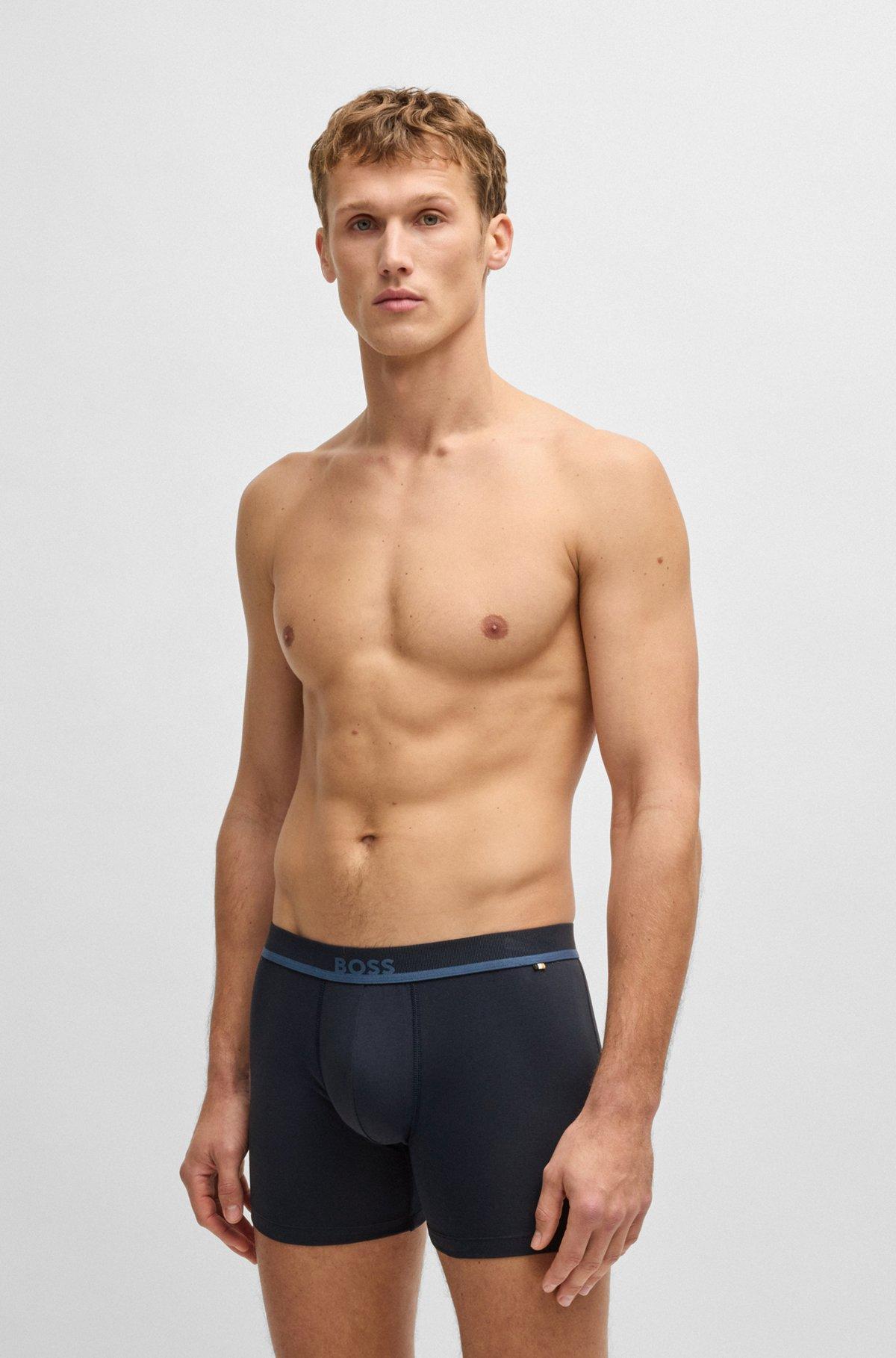 Stretch-cotton boxer briefs with logo waistband Product Image