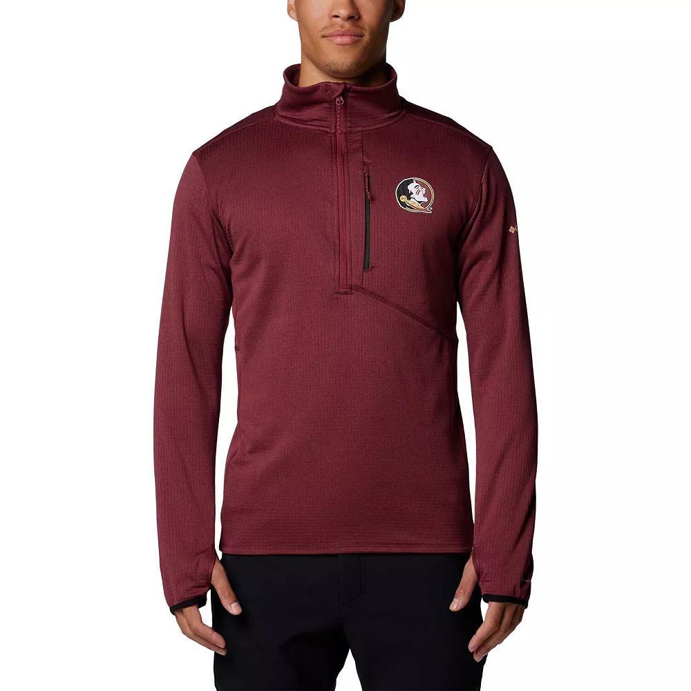 Men's Columbia Garnet Florida State Seminoles Park View Grid Fleece Omni-Wick Half-Zip Jacket, Size: Small, Red Product Image