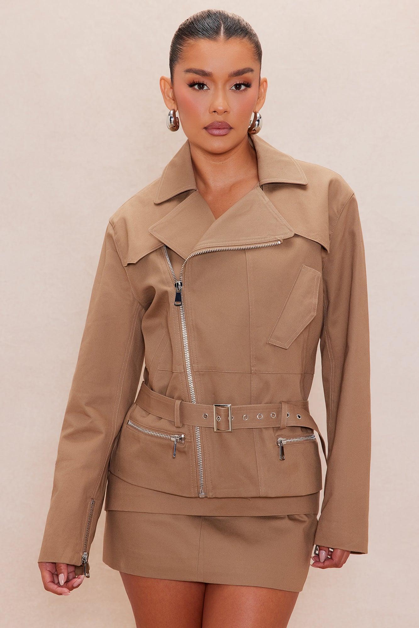 Kehlani Belted Twill Jacket - Khaki Female Product Image