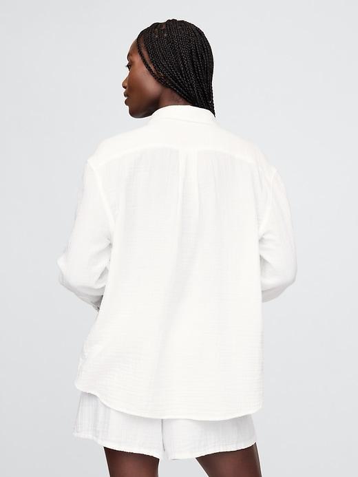 Crinkle Gauze Button-Down Shirt Product Image