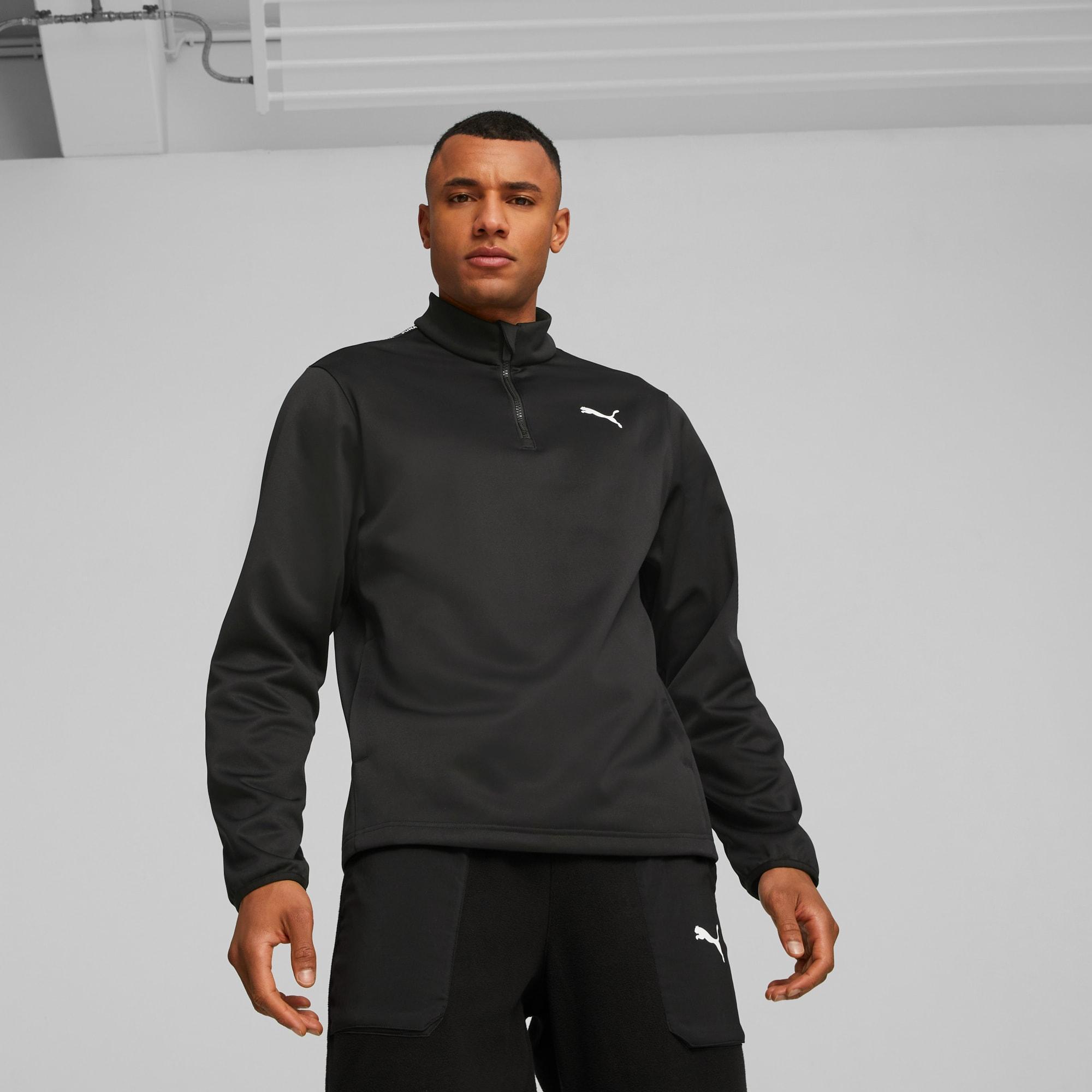Puma Fit Men's Training PWRFleece Quarter-zip in Dark Blue Product Image