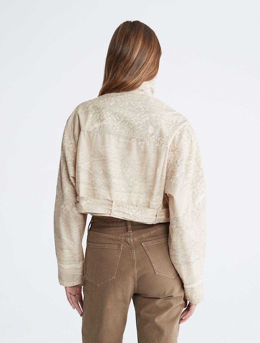Calvin Klein Women's Cropped Belted Utility Jacket - Brown - XL Product Image