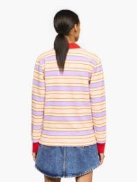 CONTRAST TRIM STRIPED POLO TOP in pink | JW Anderson US  Product Image