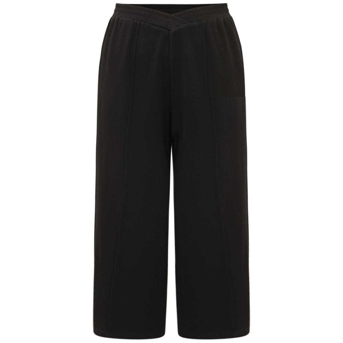 Supersoft Essentials Crossover Paperbag Waist Sweatpants Black Plus Size Women Casual Dailywear Plain 28/5X Bloomchic Product Image
