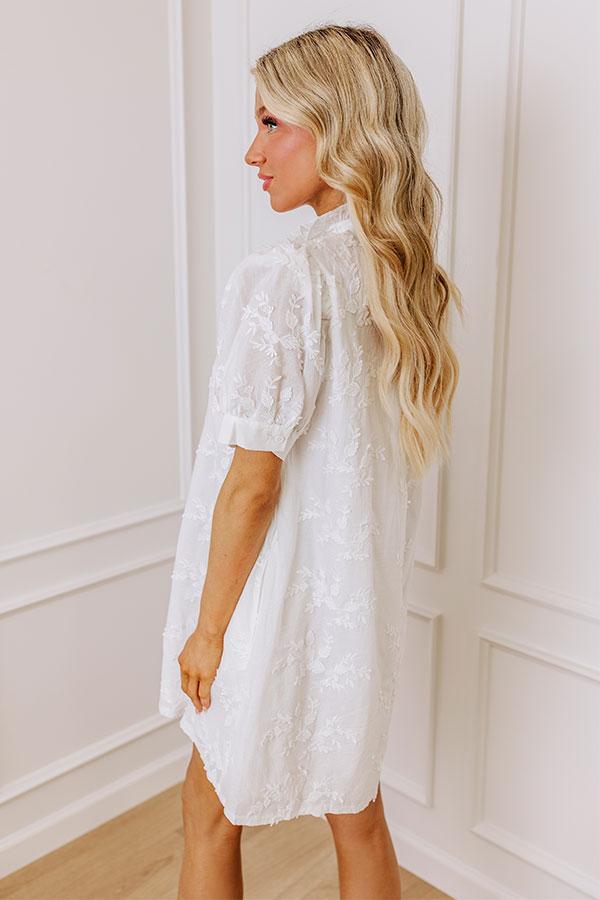 Sunday Brunch Embroidered Mini Dress in White Product Image