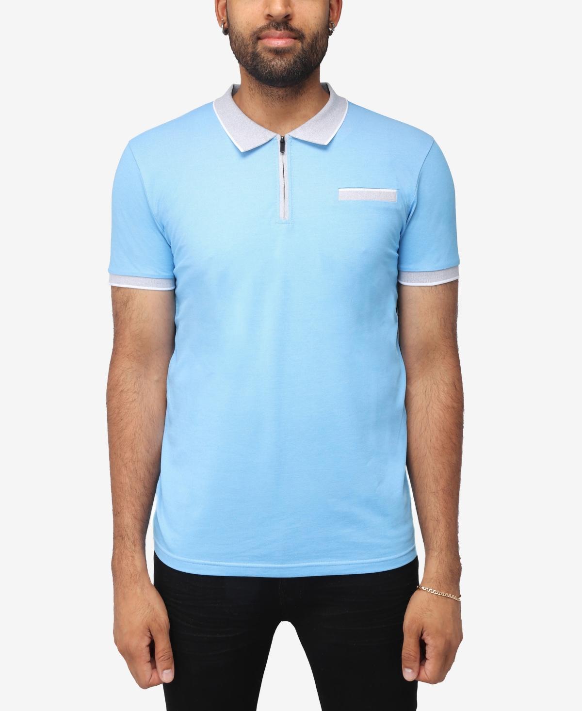 X-Ray Mens Comfort Zip-Neck Tipped Polo Shirt - Black Product Image