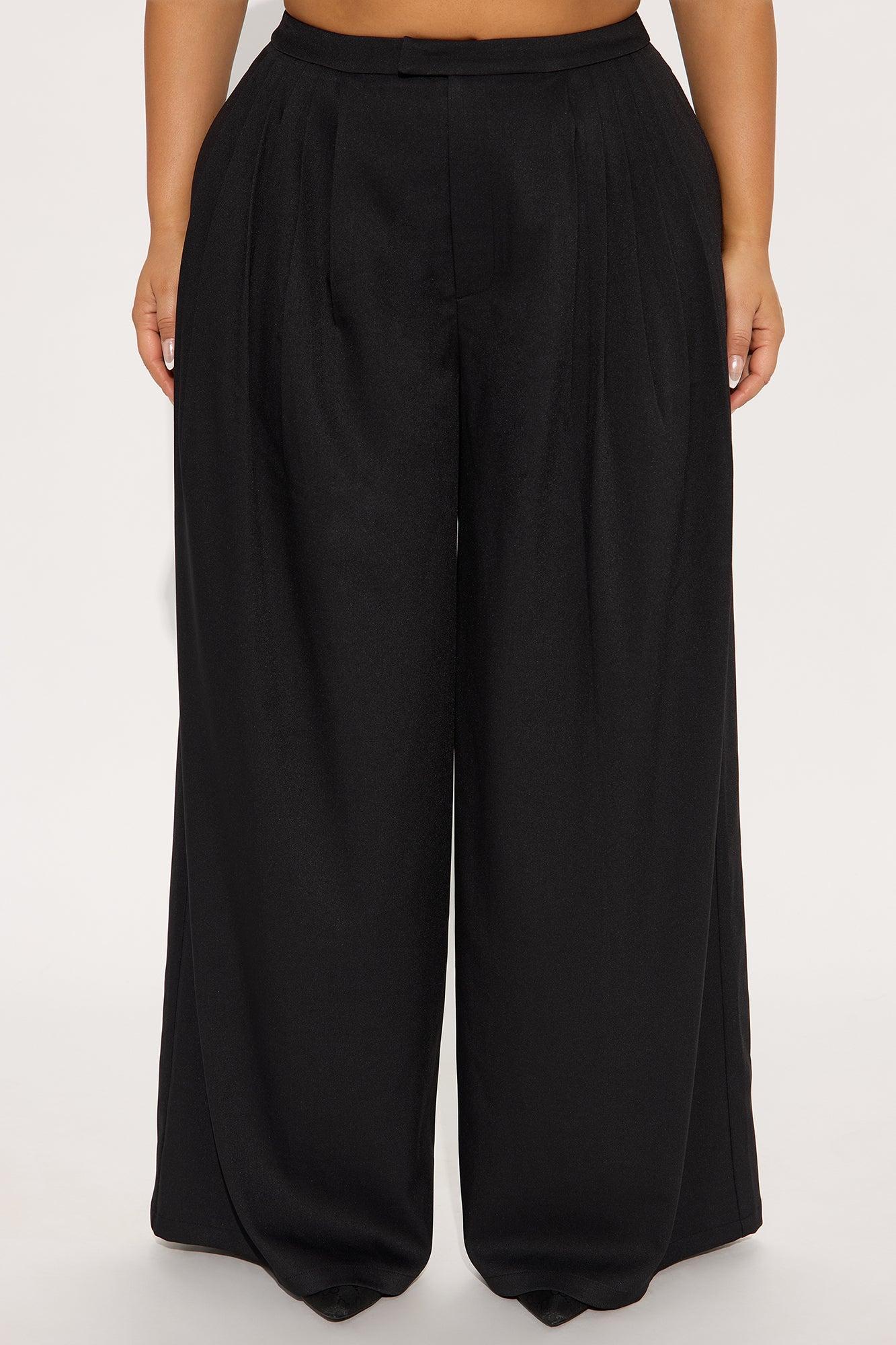 Mia Wide Leg Trouser Pant - Black Product Image